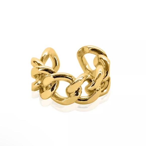 NWT OMA The Label Baba 18K Goldplated Chain Ring - Picture 8 of 14